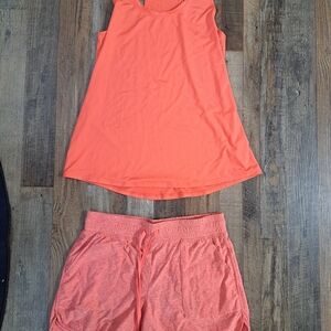 Athletic Works Women's Athletic Shorts and Tank Set - Coral